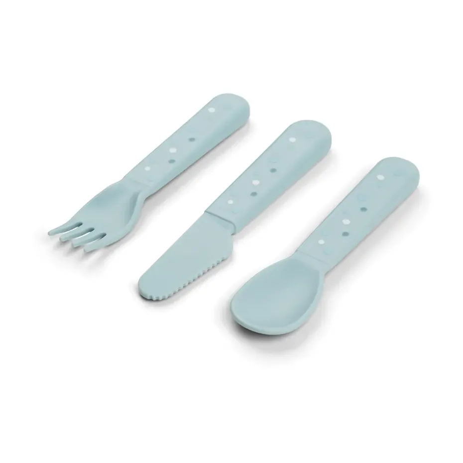 Juego de cubiertos Happy Dots foodie 3 piezas, Blue
