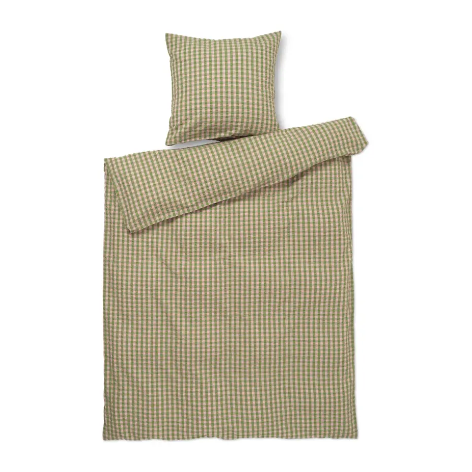 Juego de funda nórdica Bæk&Bølge 140x220 cm, Verde-rosa claro