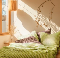Juego de funda nórdica Bæk&Bølge 140x220 cm, Verde-rosa claro