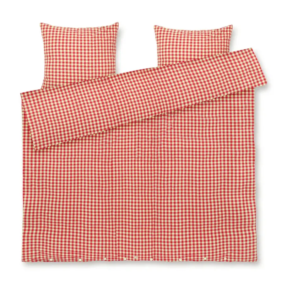 Juego de funda nórdica Bæk&Bølge 220x220 cm, Rojo-amarillo