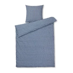 Juego de funda nórdica Bæk&Bølge 150x210 cm, Azul oscuro-blanco
