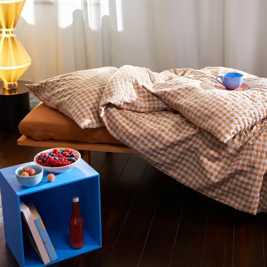 Juego de funda nórdica Bæk&Bølge 220x220 cm, Azul claro-arena