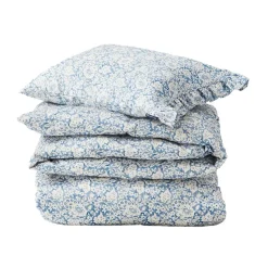 Juego de funda nórdica Blue Floral Printed Cotton Sateen, 50x60 cm, 220x220 cm