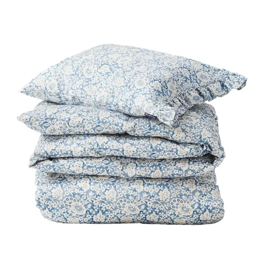Juego de funda nórdica Blue Floral Printed Cotton Sateen, 50x60 cm, 220x220 cm
