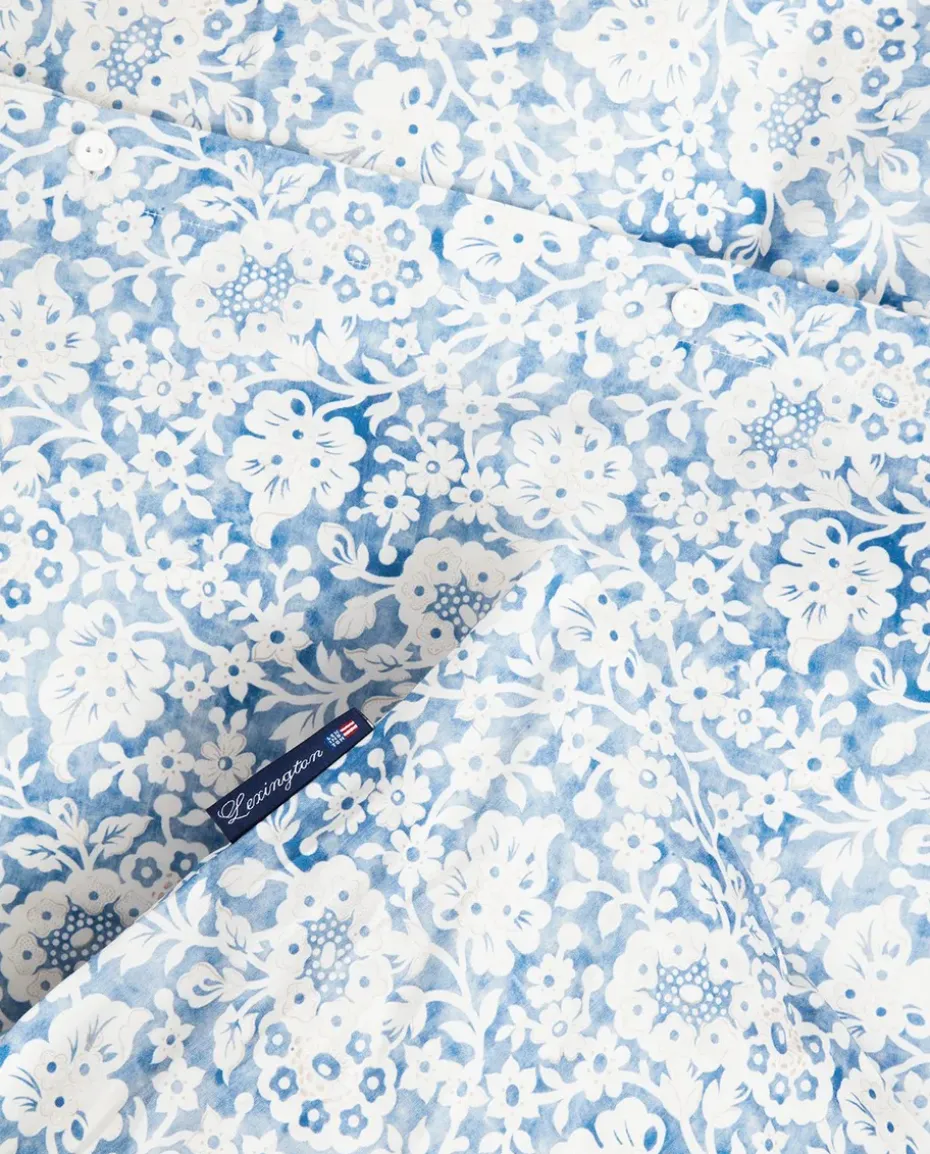 Juego de funda nórdica Blue Floral Printed Cotton Sateen, 50x60 cm, 220x220 cm