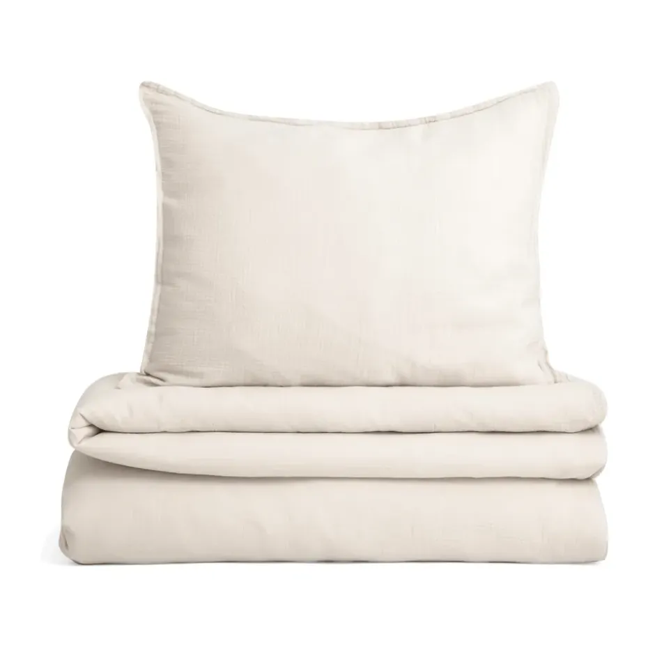Juego de funda nórdica Eggshell Muslin, 140x200 cm/50x70 cm