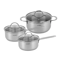 Juego de ollas con tapa de vidrio Nordwik , 3 piezas