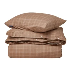 Juego de sábanas Checked Pin Point Oxford 220x220 cm, Brown