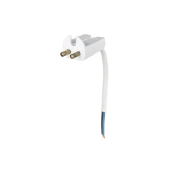 Lampara enchufe, blanco, con cable de 11 cm, sin conexión a tierra