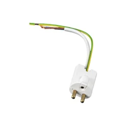Lampara enchufe, blanco, con cable de 14 cm, con conexión a tierra