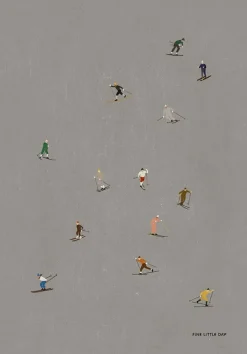 Lámina Skiers 50x70 cm, gris