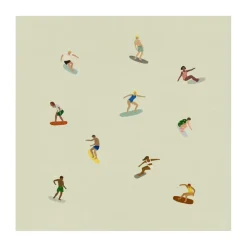 Lámina Surfers, Beige, 40x40 cm