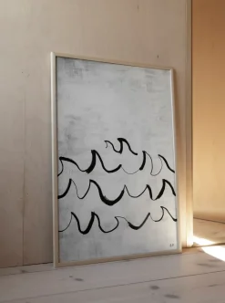 Lámina Wave 50x70 cm, negro-blanco