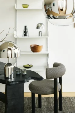 Lámpara de mesa Bell Portable LED 28 cm, Plateado