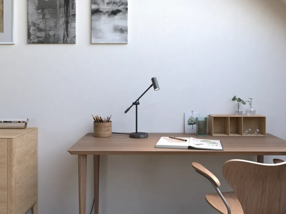 Lámpara de mesa Cato 48,5 cm, gris óxido