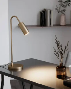 Lámpara de mesa Curve 51 cm, Dorado mate