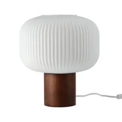 Lámpara de mesa Fair 34,5 cm, Vidrio esmerilado-fresno teñido oscuro