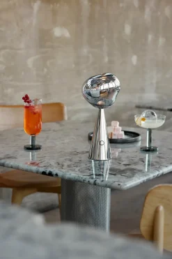 Lámpara de mesa Melt Portable LED 28,5 cm, Plateado