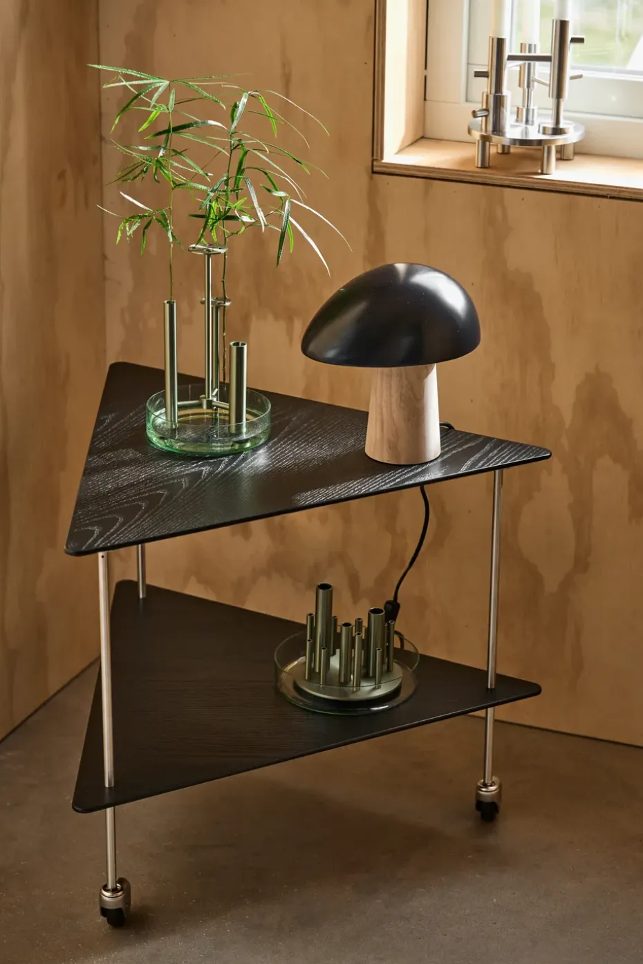 Lámpara de mesa Night Owl fresno, Midnight blue