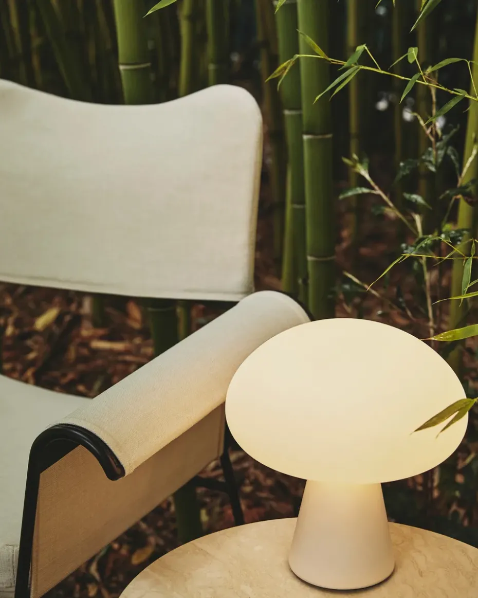 Lámpara de mesa Obello, vidrio pavonado