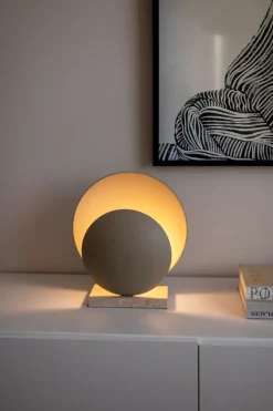 Lámpara de mesa Orbit, Beige-travertin
