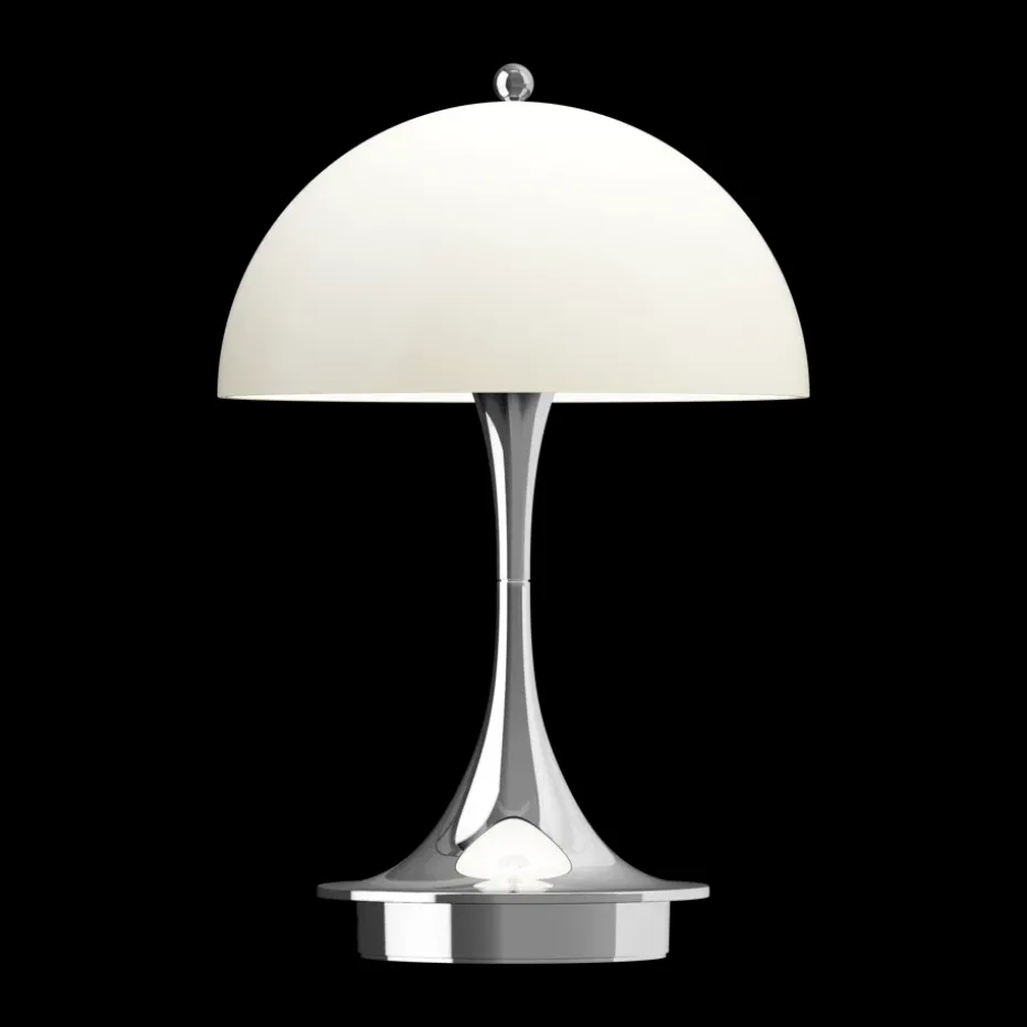 Lámpara de mesa Panthella 160 Portable v3, Chrome opal beige