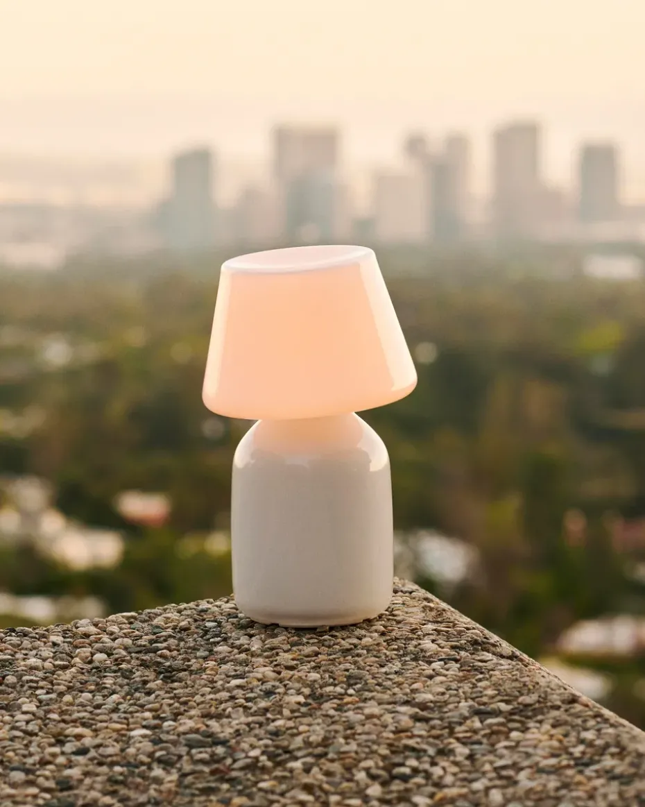 Lámpara de mesa portátil Apollo, blanco