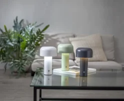 Lámpara de mesa portátil Bobby, Gris