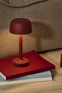 Lámpara de mesa portátil Halo 25,5 cm, Burgundy