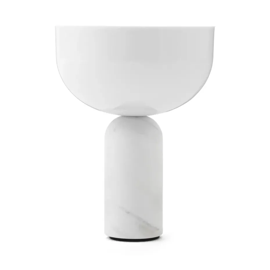 Lámpara de mesa portátil Kizu, White marble