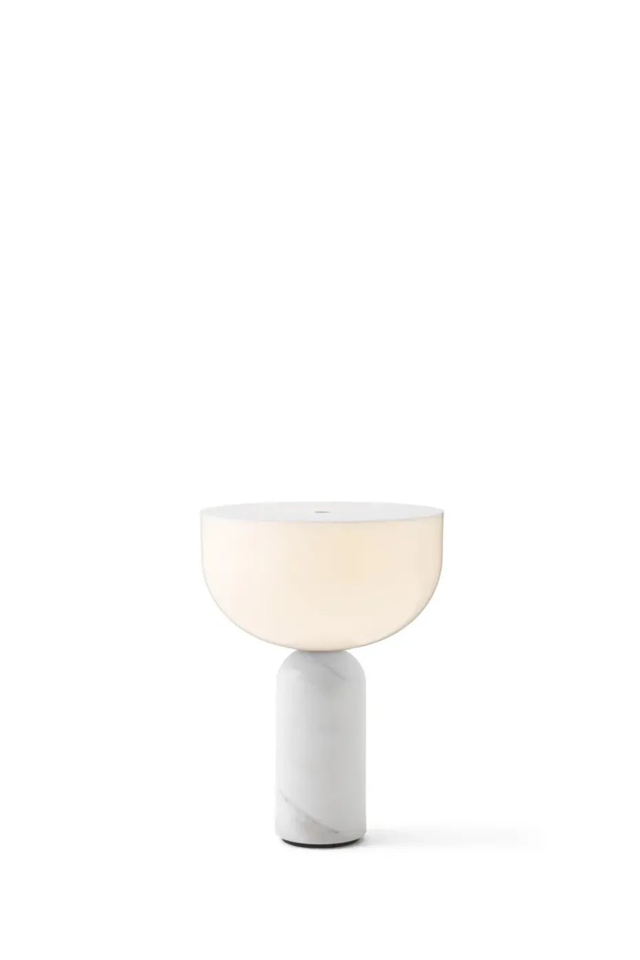Lámpara de mesa portátil Kizu, White marble