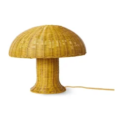 Lámpara de mesa Rattan, Mustard