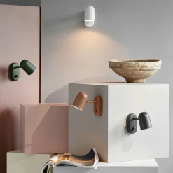 Lámpara de pared Buddy, instalación fija, gris oscuro