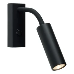 Lámpara de pared Cato Slim brazo flexible, negro mate