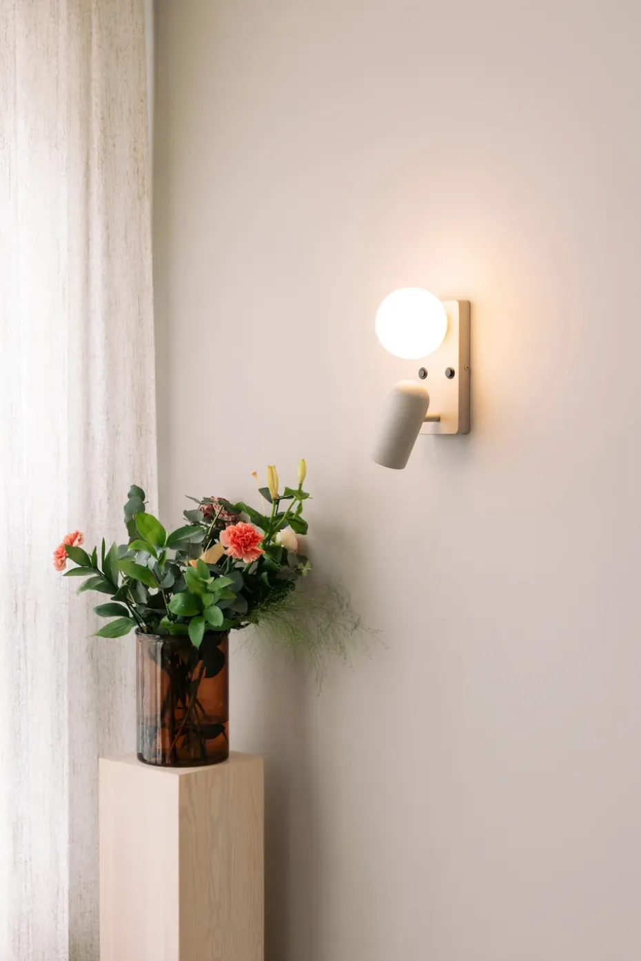 Lámpara de pared Doppio, Beige