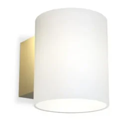 Lámpara de pared Evoke S, Satin brass-vidrio opalino