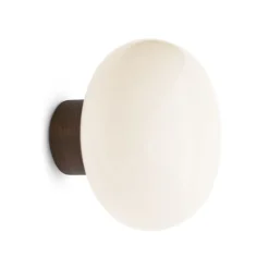 Lámpara de pared Karl-Johan, Smoked oak-White opal glass