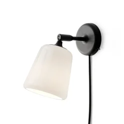 Lámpara de pared Material, White opal glass