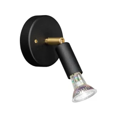 Lámpara de pared/Lámpara de techo Star 1, Negro, con carcasa de acoplamiento