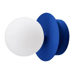Lámpara de pared/plafón Art Deco IP44, Azul-blanco