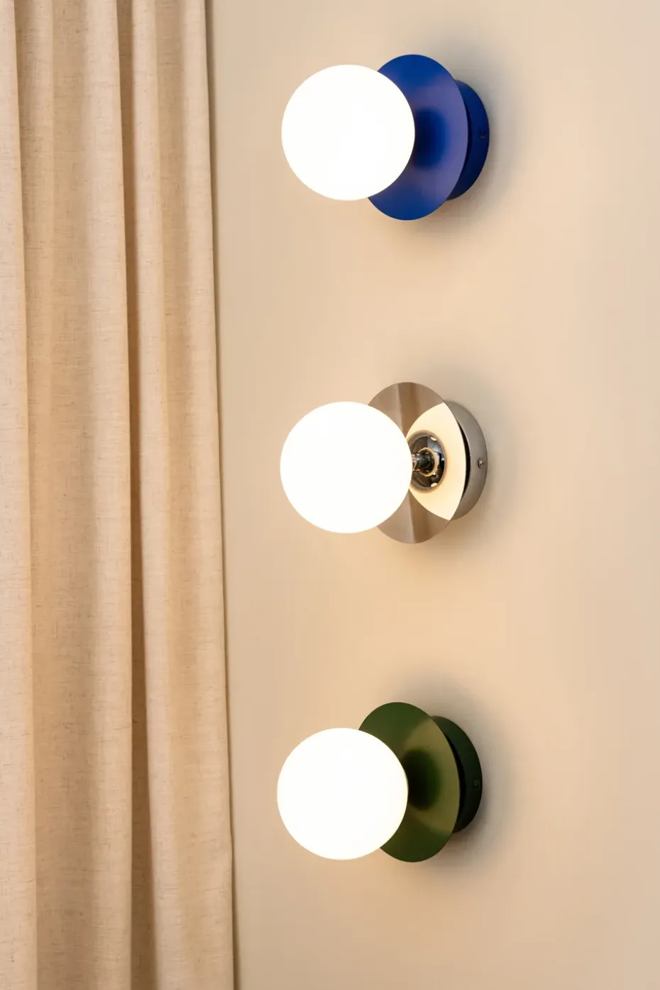 Lámpara de pared/plafón Art Deco IP44, Azul-blanco