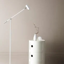 Lámpara de pie Cato, blanco mate
