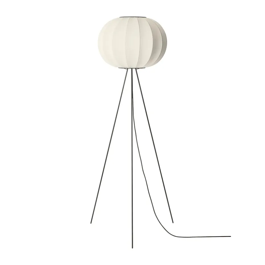 Lámpara de pie Knit-Wit 45 Round High, Pearl white