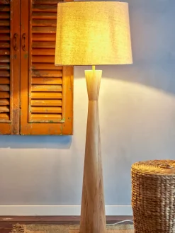 Lámpara de pie Leonor Ø45x130 cm, Rubberwood