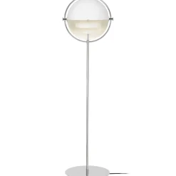Lámpara de pie Multi-Lite, cromo-blanco