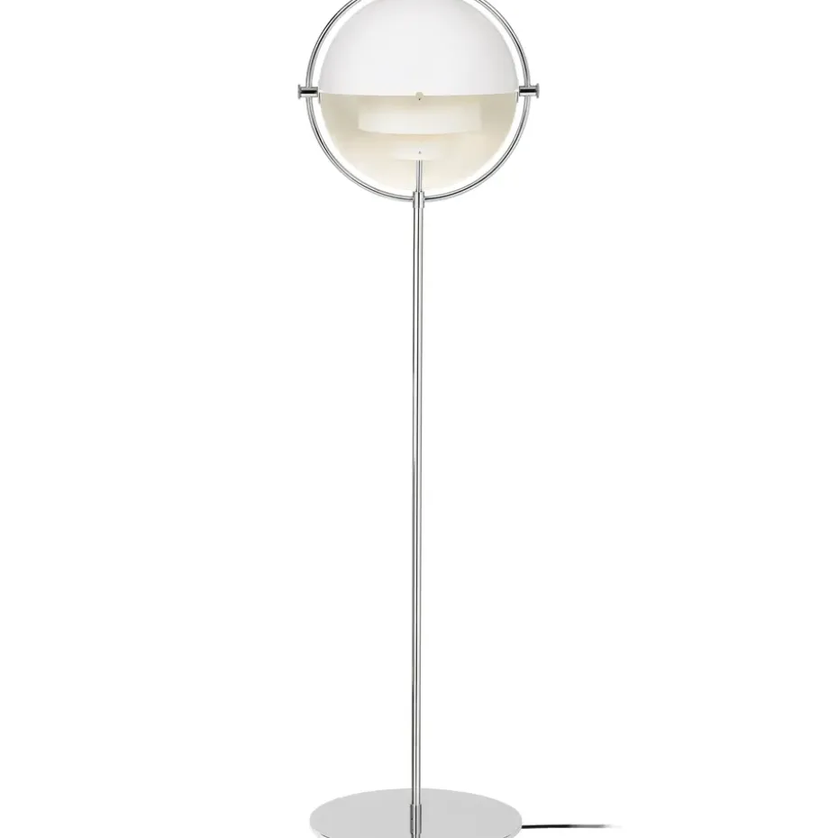 Lámpara de pie Multi-Lite, cromo-blanco