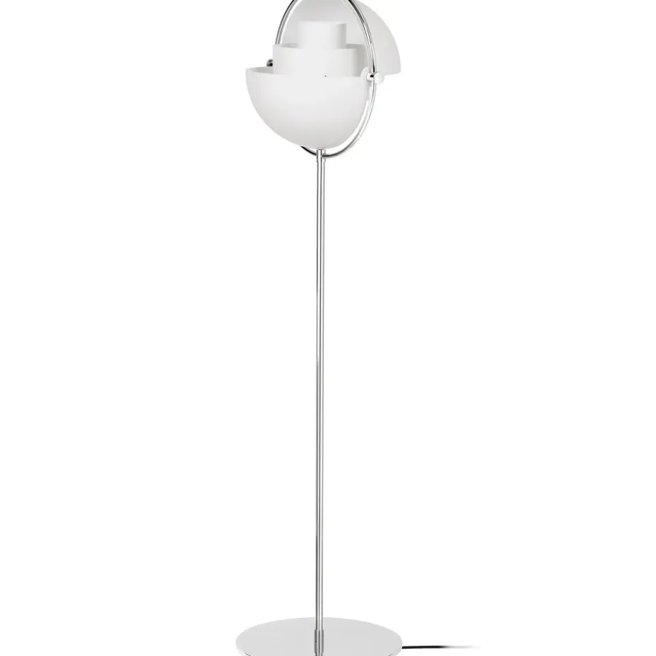 Lámpara de pie Multi-Lite, cromo-blanco