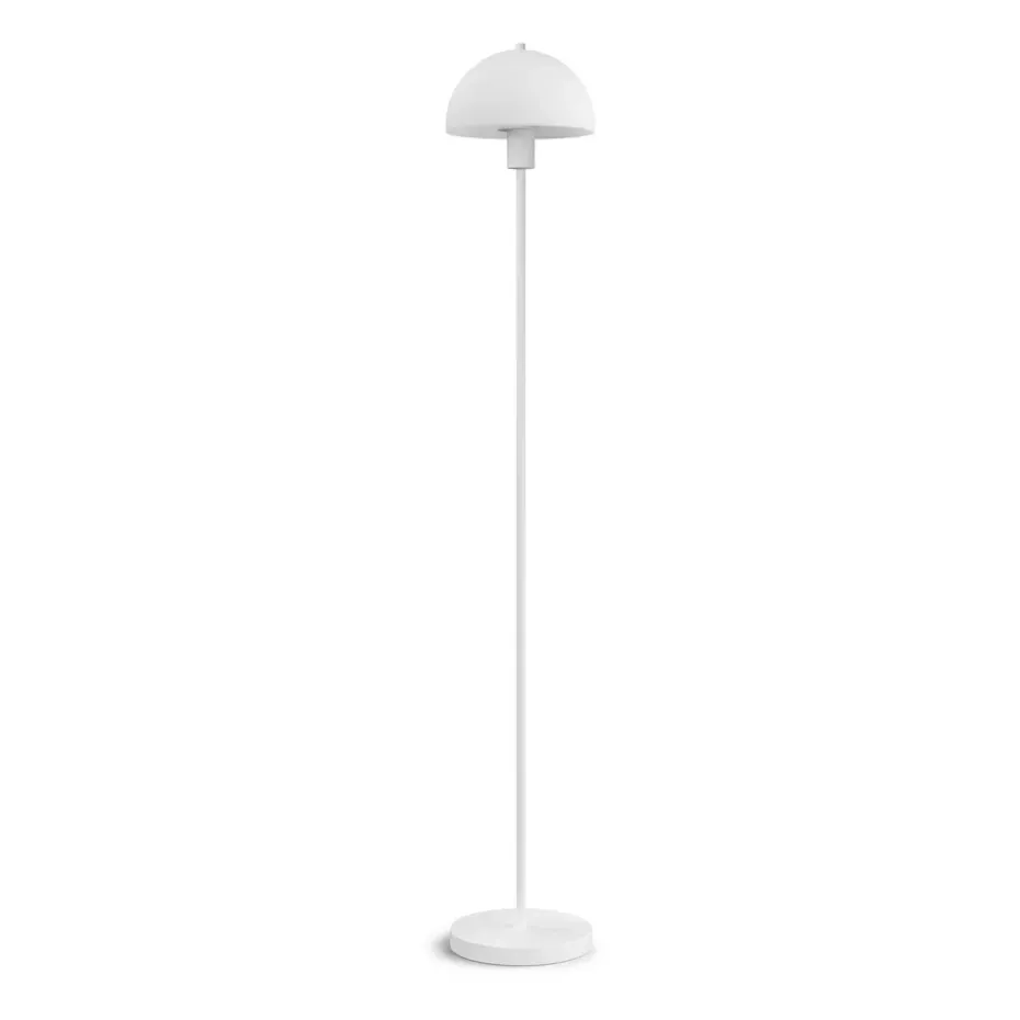 Lámpara de pie Vienda, Blanco-vidrio opalino