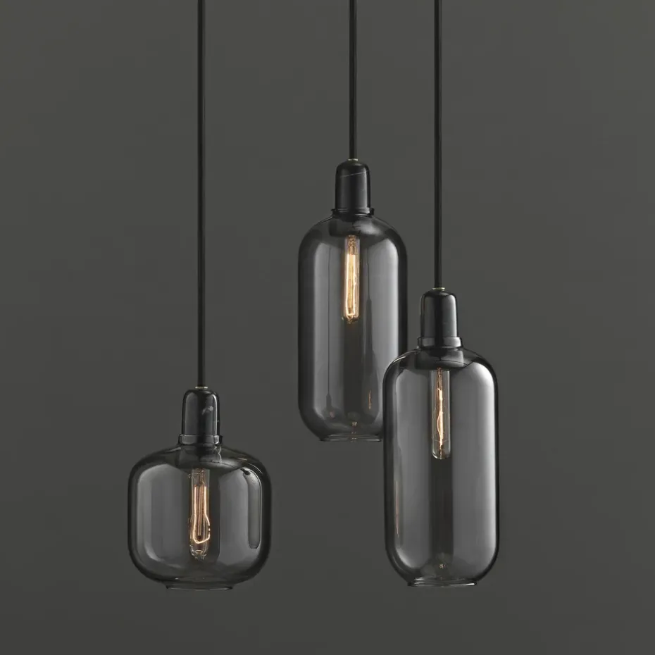 Lámpara de techo Amp S, gris-negro