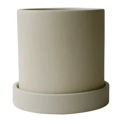 Maceta Ø10 cm con platillo Grow, Sandy creme